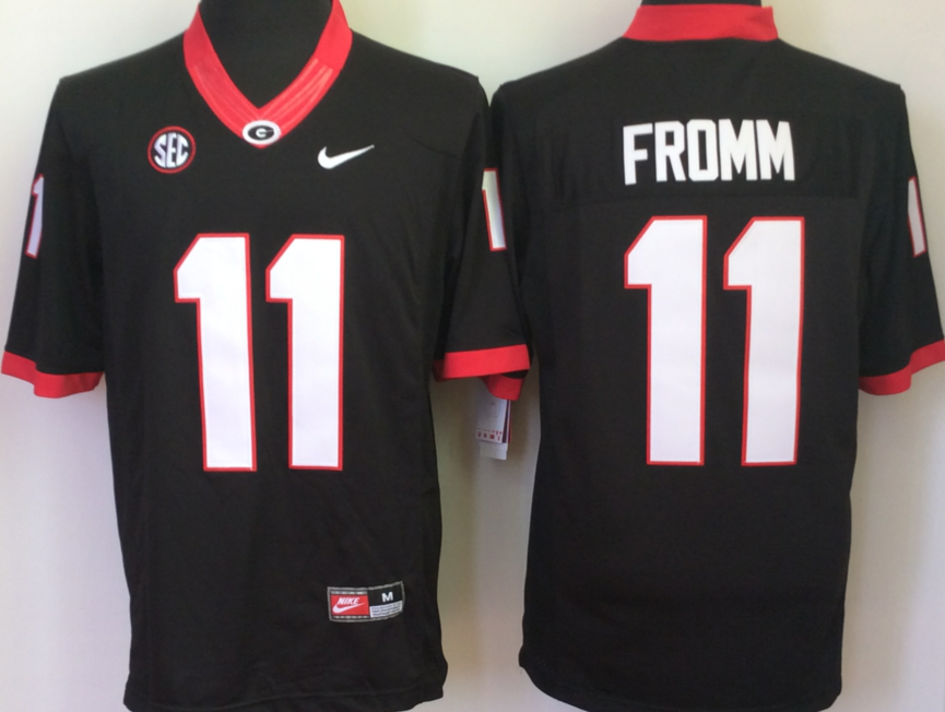 NCAA Men Georgia Bulldogs Black #11 FROMM->ncaa teams->NCAA Jersey